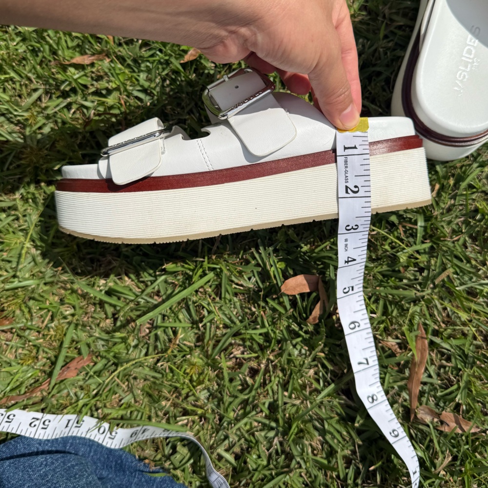 Chic White Platform Sandals with Buckle Detail - Picture 9 of 12